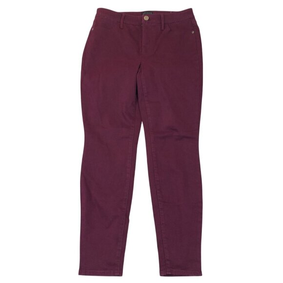 Talbots Womens Pants Size 4P Slim Jeggings Snkle Stretch Casual Travel Burgundy - Picture 1 of 12